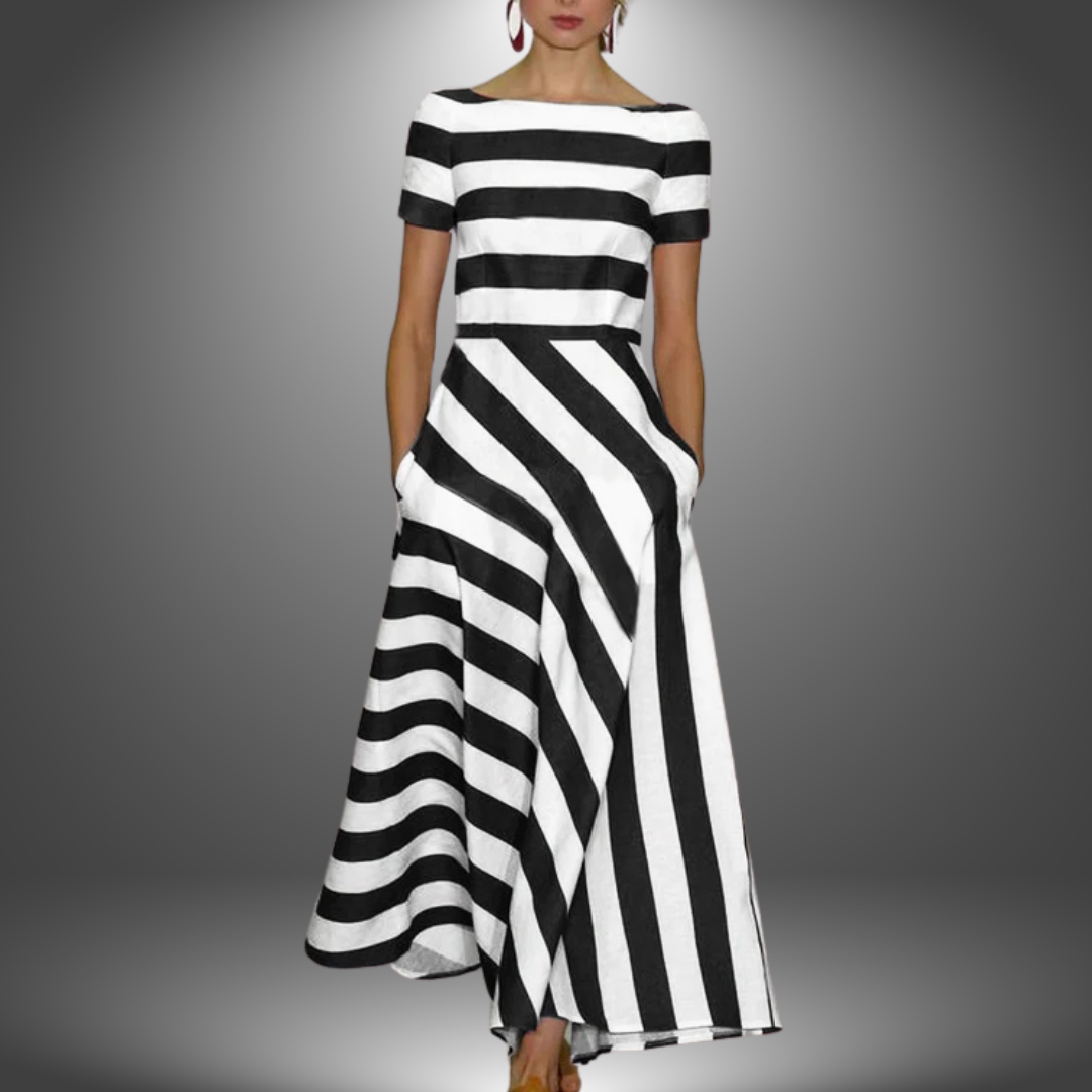 Léa| Robe à rayures Premium