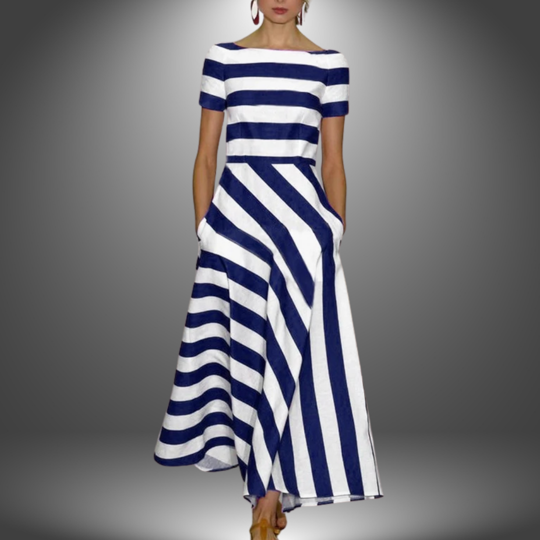 Léa| Robe à rayures Premium