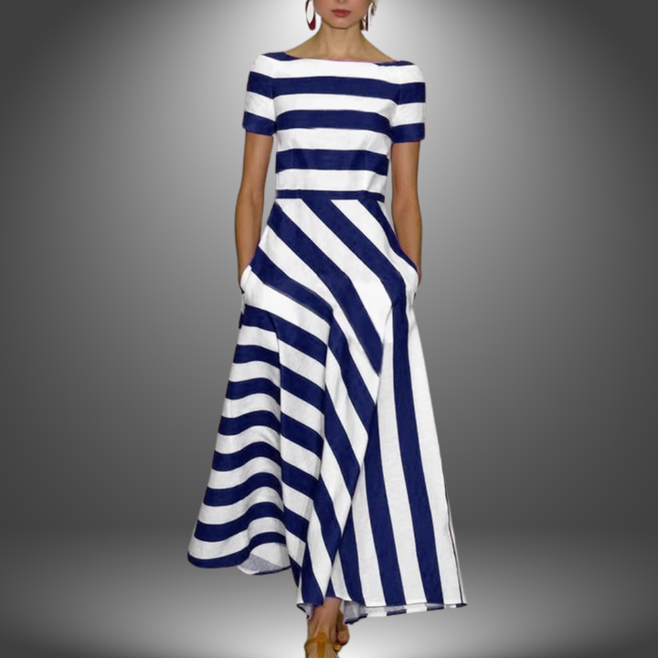 Léa| Robe à rayures Premium