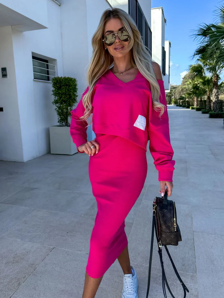 Laurine – Ensemble Décontracté Robe & Sweatshirt