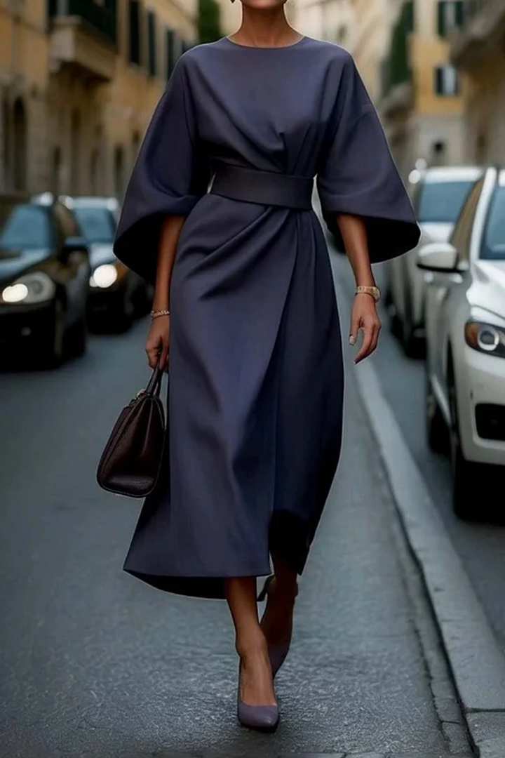 Louise – Robe élégante avec manches lanterne