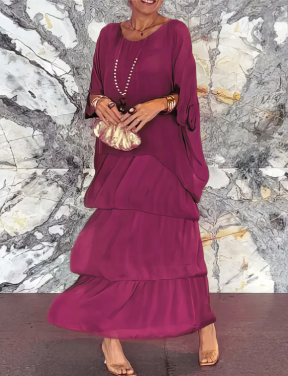 Caroline | Robe Maxi à Col Rond Ample