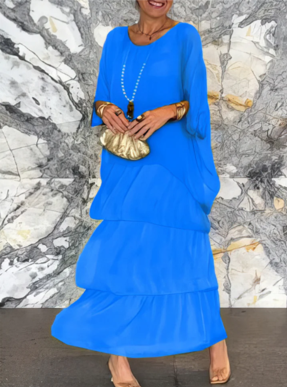 Caroline | Robe Maxi à Col Rond Ample