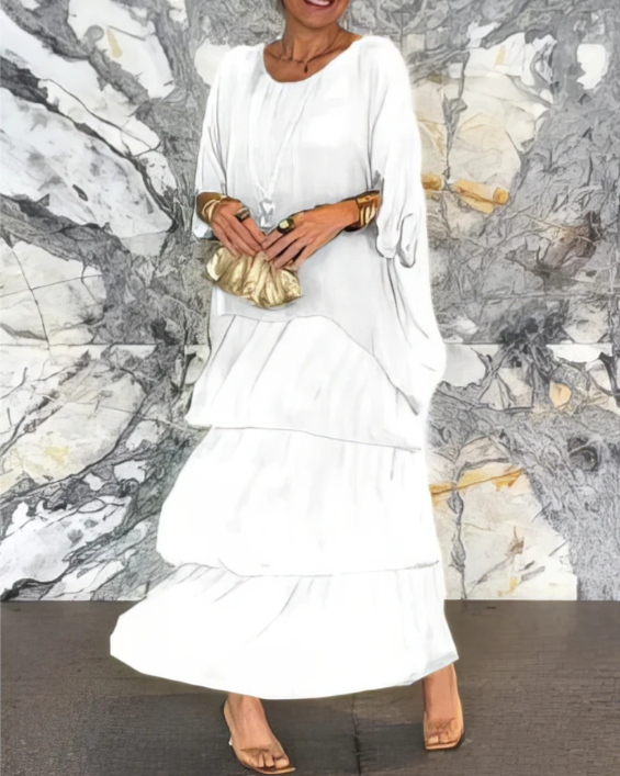 Caroline | Robe Maxi à Col Rond Ample