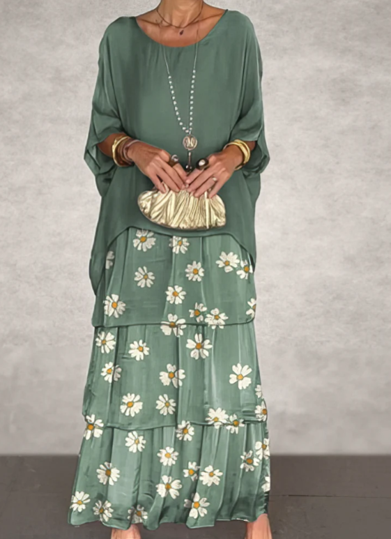 Caroline | Robe Maxi à Col Rond Ample