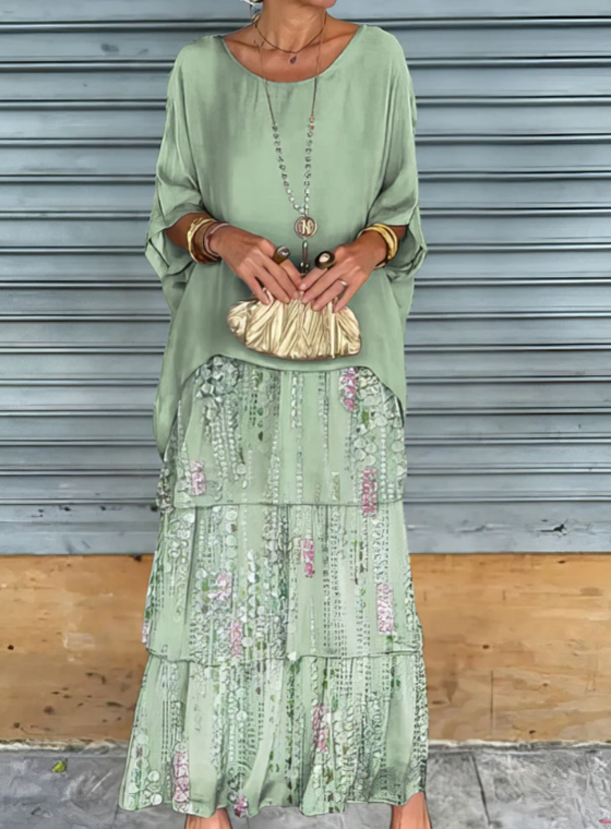 Caroline | Robe Maxi à Col Rond Ample