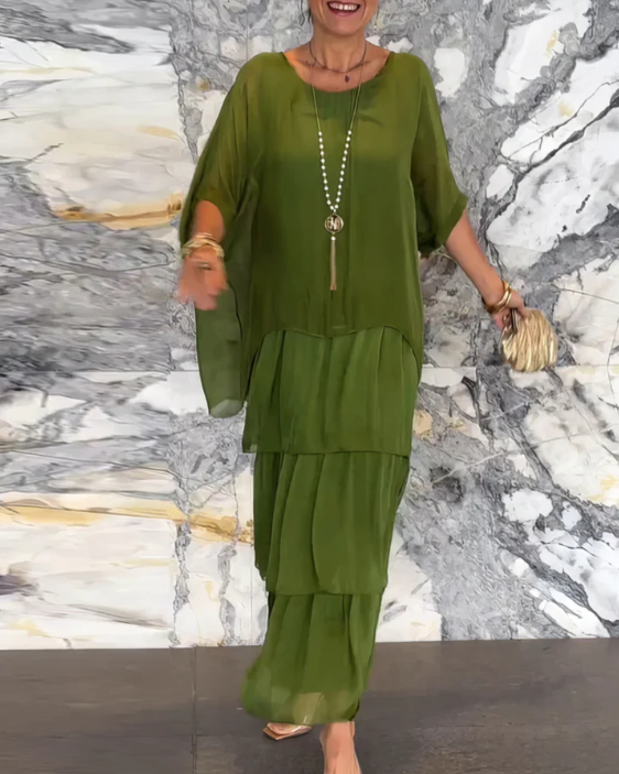 Caroline | Robe Maxi à Col Rond Ample