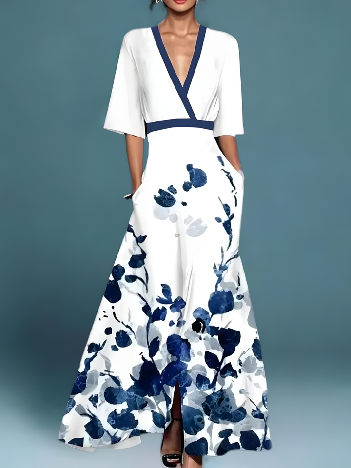 Loise™ - Robe Portefeuille Élégante Fleurie