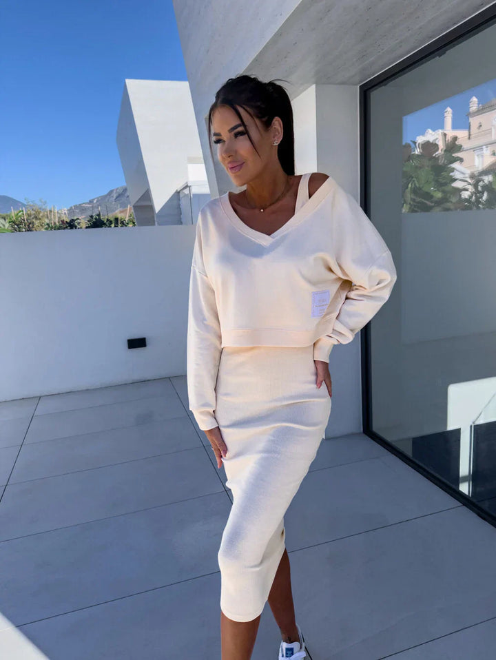 Laurine – Ensemble Décontracté Robe & Sweatshirt