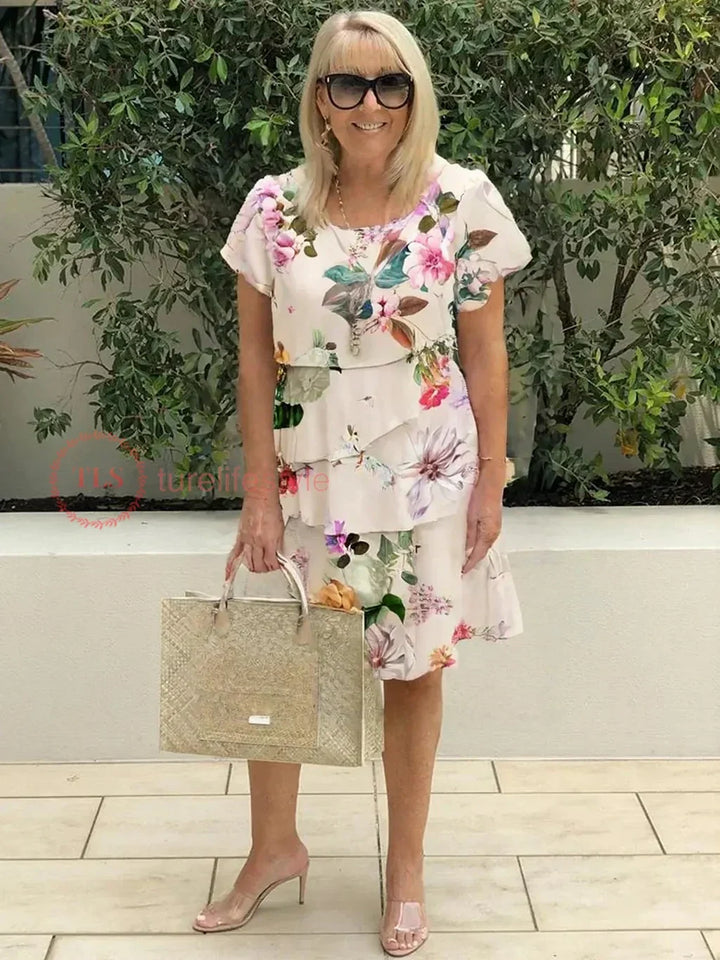 Gilla – Robe à fleurs en cascade Multi Plante